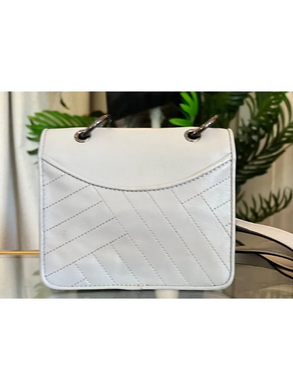 RARE!! Authentic Tory Burch Grey and Gun Metal Small Fleming Shoulder Bag